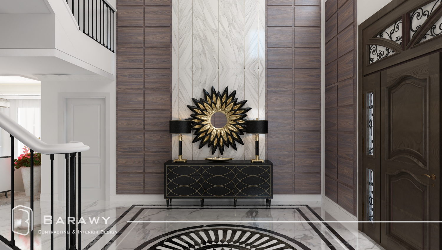 تصميم بهو مدخل فيلا